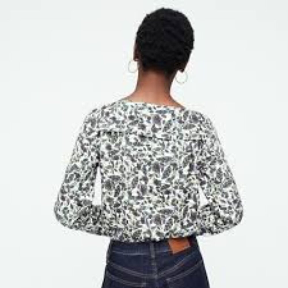 Women’s Drapey Floral Boat Neck Top – Size Large - MF0226 - Picture 2 of 10